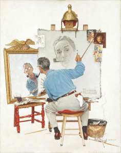 03 - Triple Self Portrait - Norman Rockwell